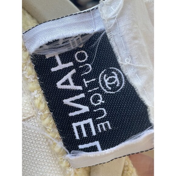 Chanel Womens Ivory Wool & Cotton Textured Button-Up Blazer Jacket Size M - Picture 16 of 16